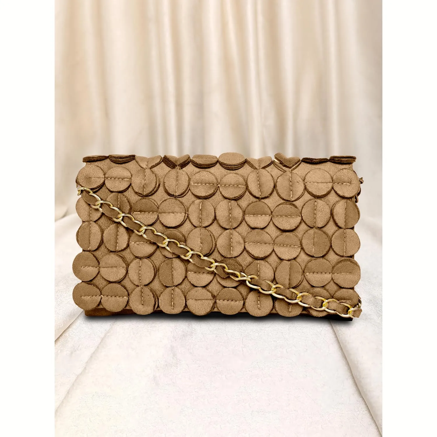 Peora Brown Clutch Purse for Women Handmade Evening Handbag Stylish Fashion Sling Bag for Girls