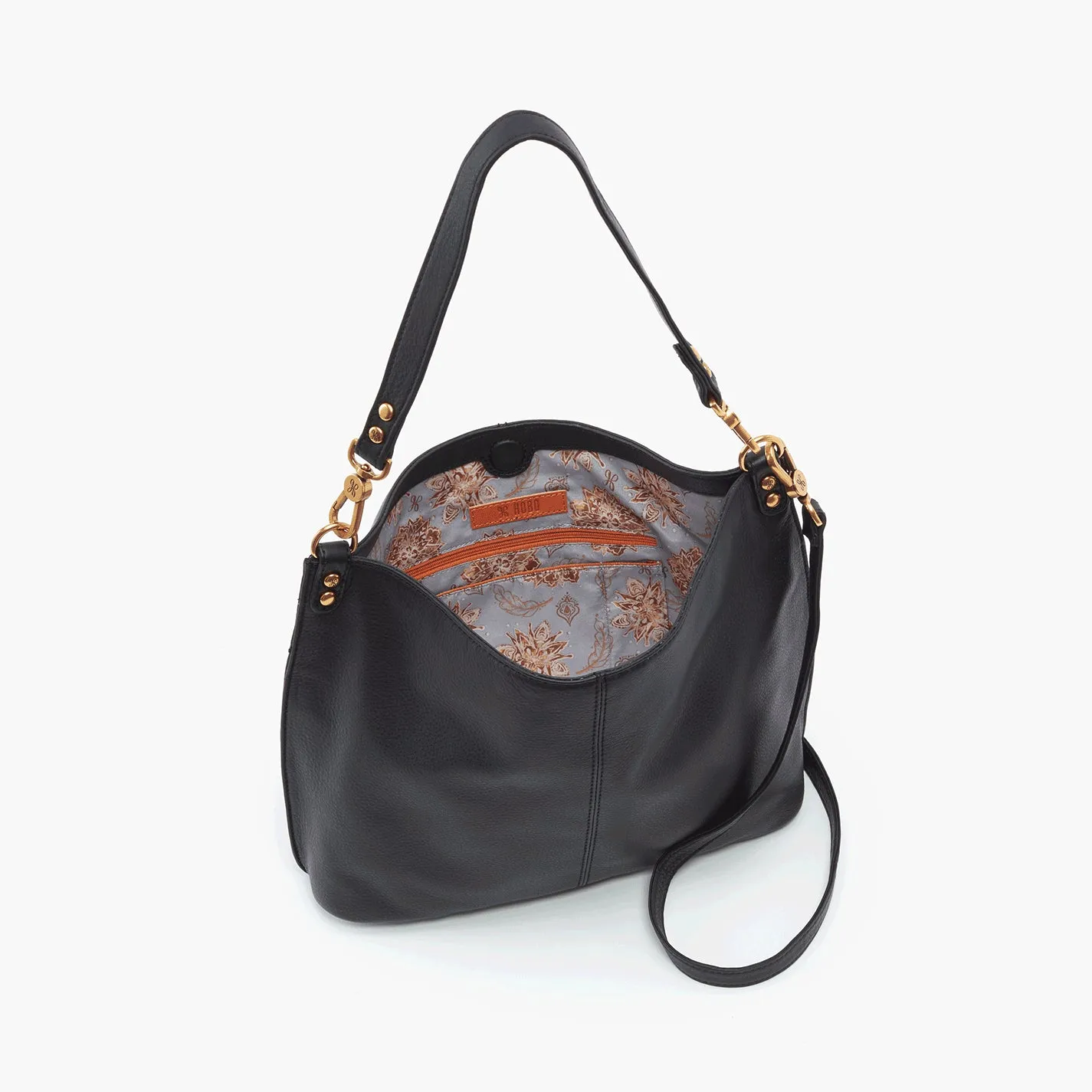 Pier Shoulder Bag In Pebbled Leather - Black