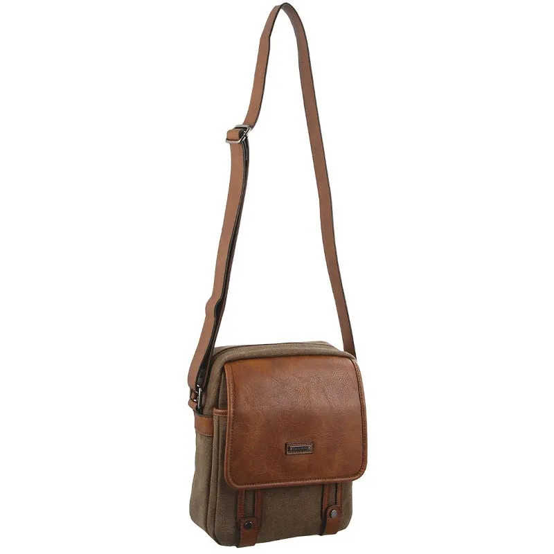 Pierre Cardin - PC2580 Canvas Crossbody Bag - Brown