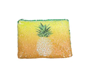 Pineapple Sequin Cosmetic Bag