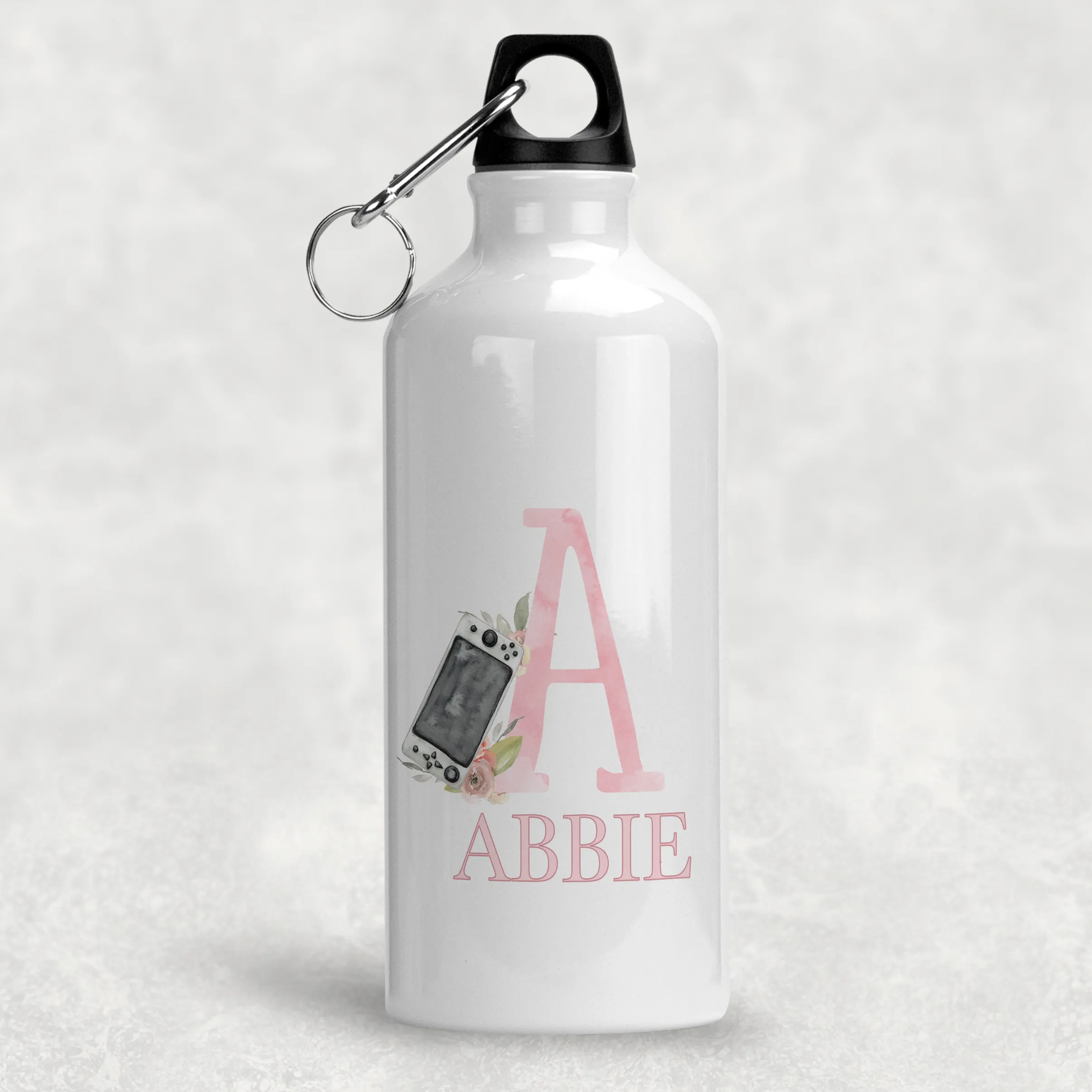 Pink Gamer Alphabet Personalised Water Bottle  - 400/600ml