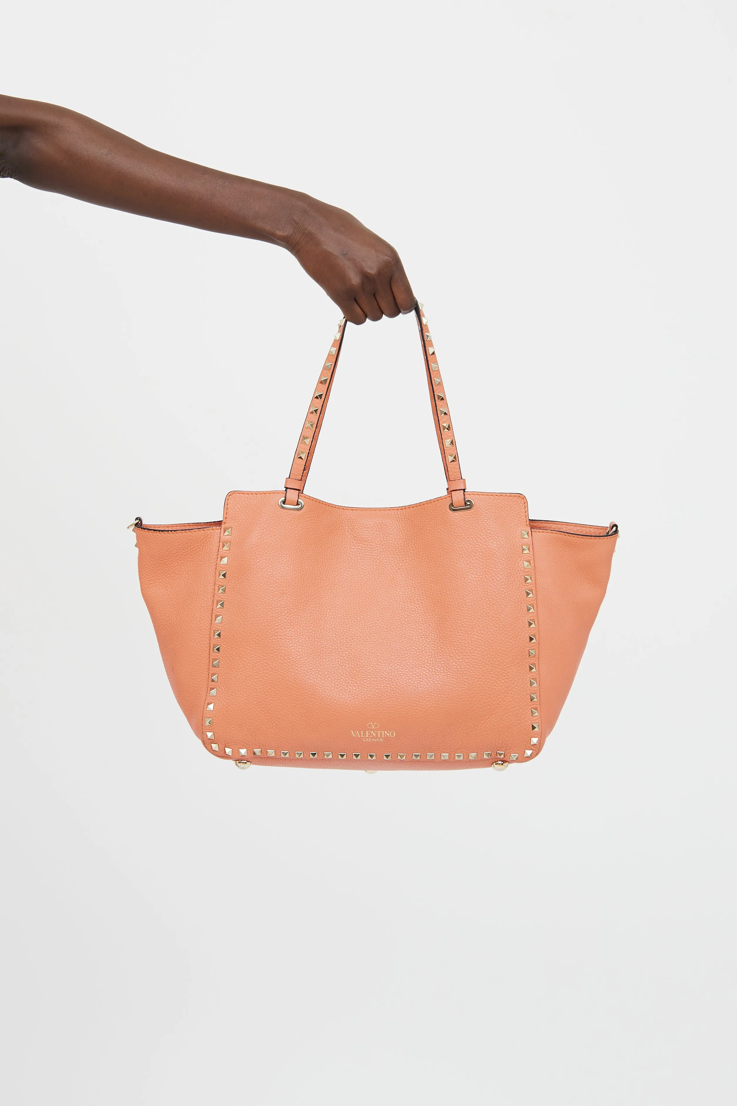 Pink Rockstud Trapeze Tote Bag