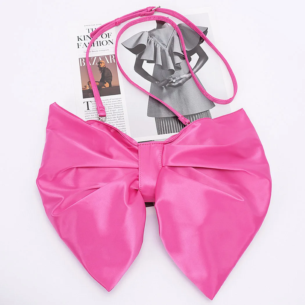 Pink Satin Bow Purse