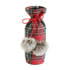 Plaid Fabric Wine Gift Bag