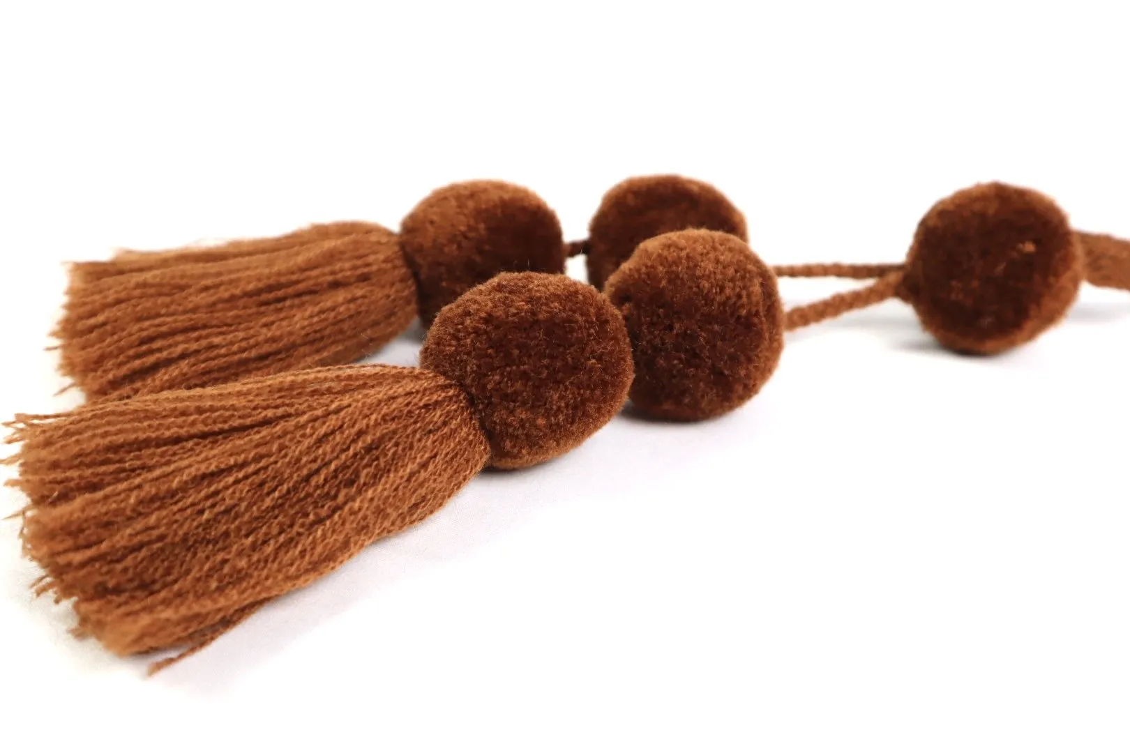 Pom Pom Charm Tassel - Brown