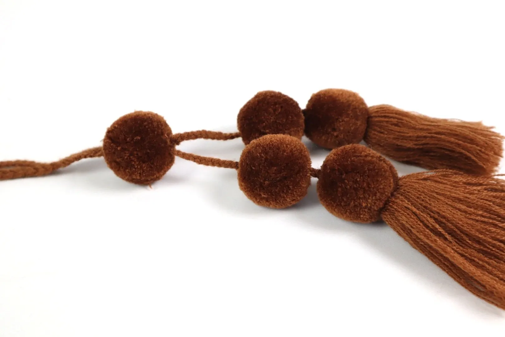 Pom Pom Charm Tassel - Brown