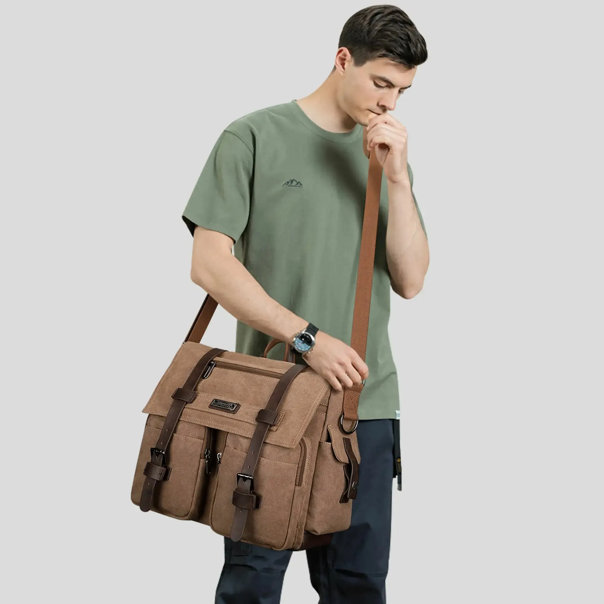 Postman Bag For Men Vintage Canvas Messenger Bag Tote Bags