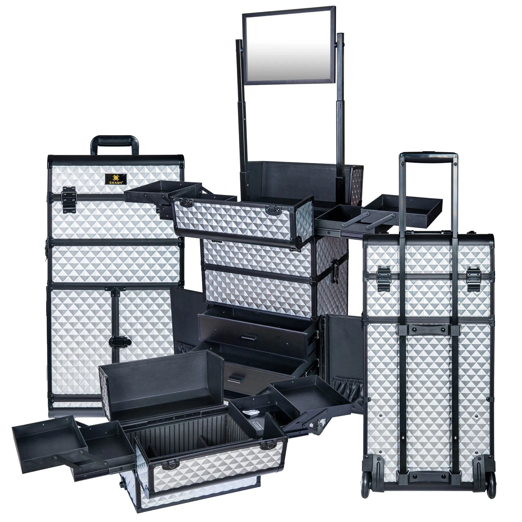 REBEL Series Pro Makeup Artists Rolling Train Case Trolley Case