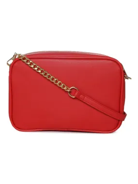 Red PU Small Side Sling Bag