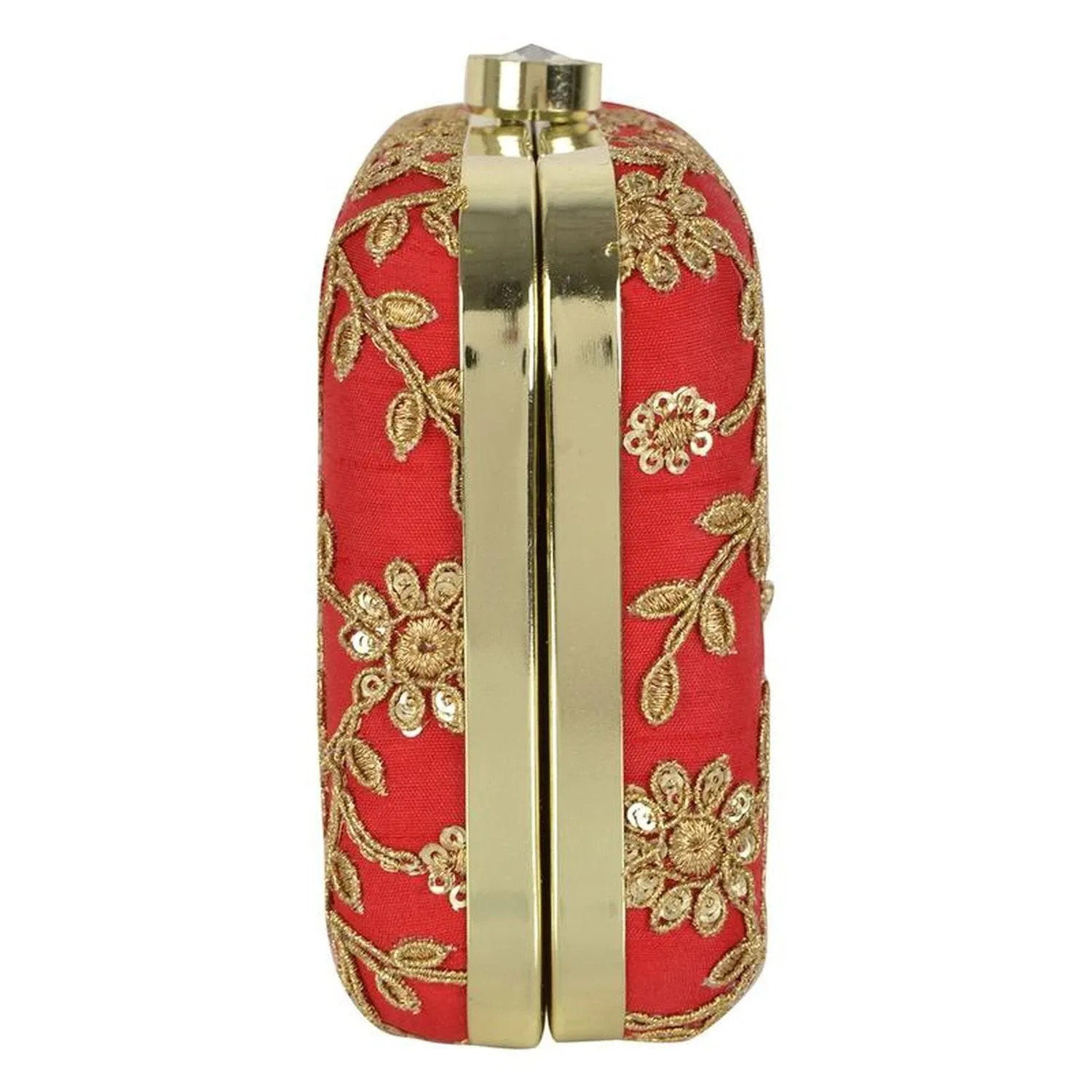 Red with Golden Embroidery Party wear Designer Women Clutch