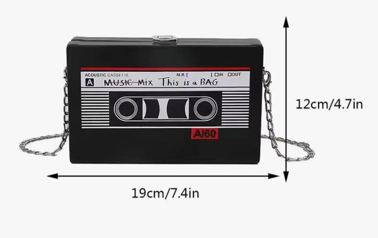 Retro Cassette clutch purse