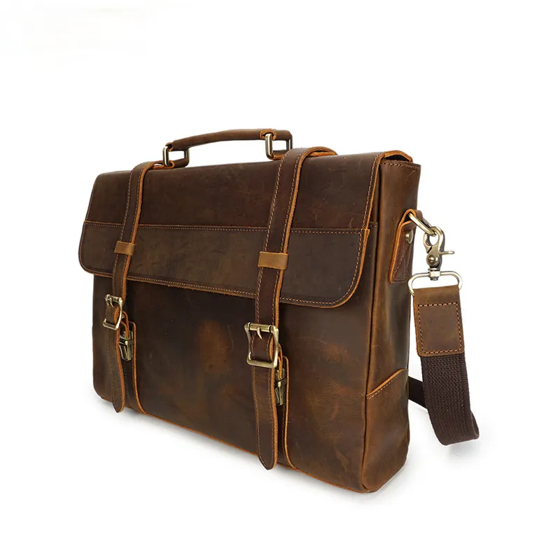 Retro Handmade Leather Travle Briefcase B-8049