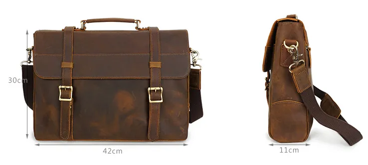 Retro Handmade Leather Travle Briefcase B-8049