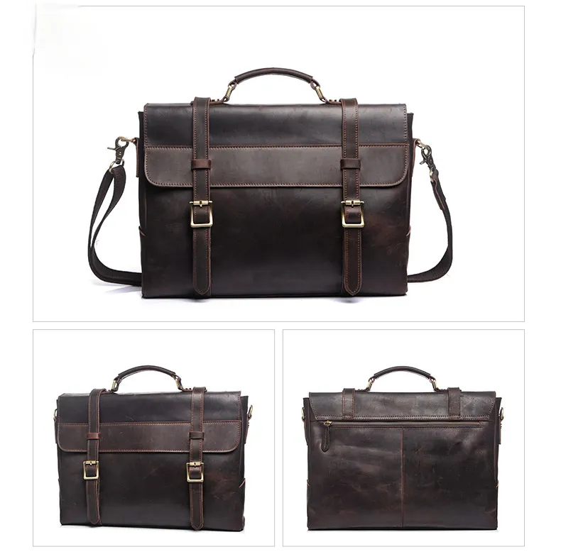 Retro Handmade Leather Travle Briefcase B-8049