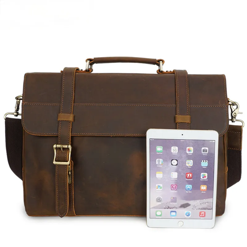 Retro Handmade Leather Travle Briefcase B-8049