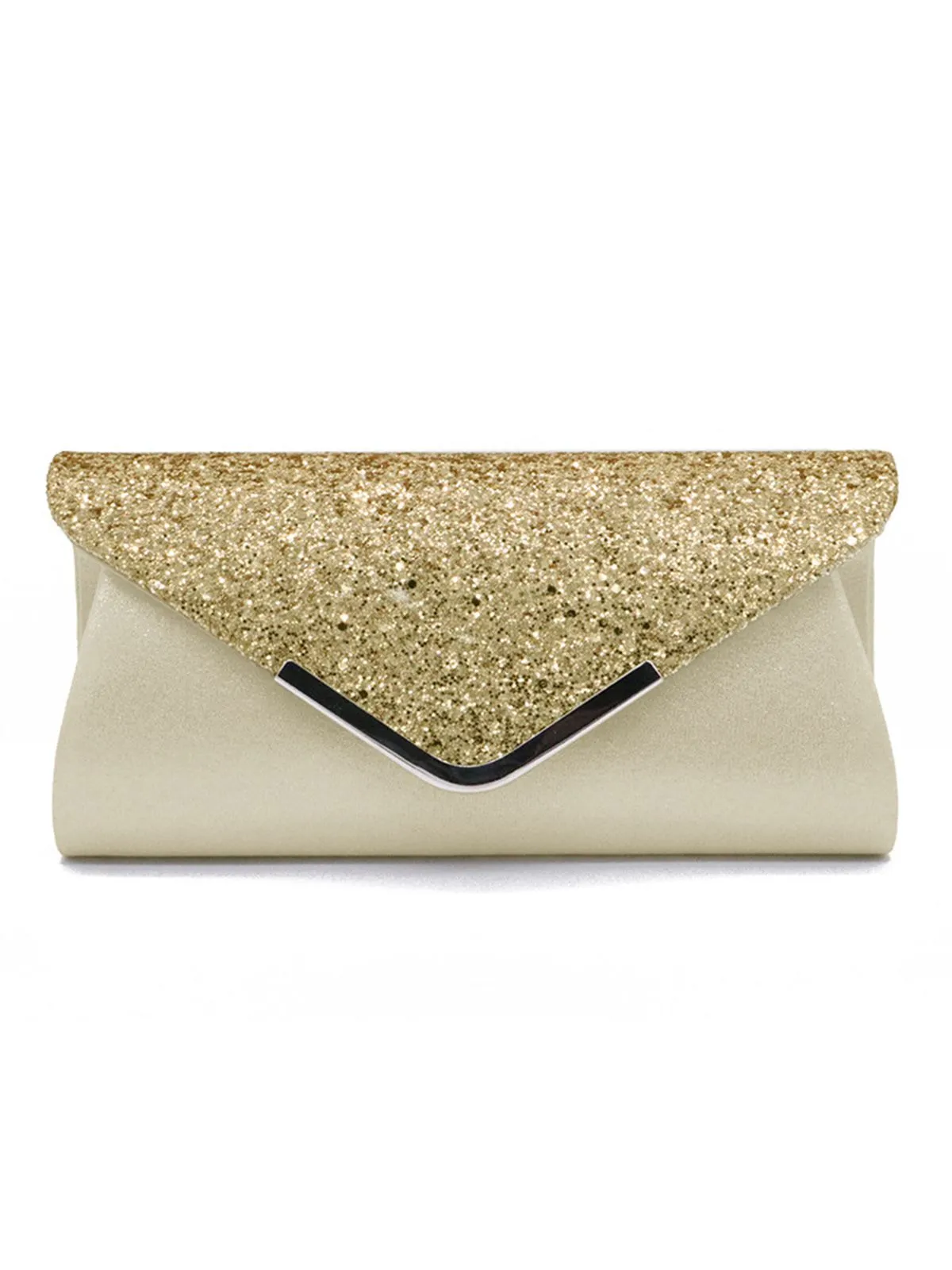 Retro Sequined Leather Evening Clutch