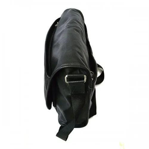 RIVERBANK - Mens Black Leather Crossbody Bag