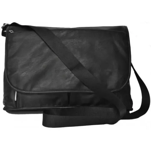 RIVERBANK - Mens Black Leather Crossbody Bag