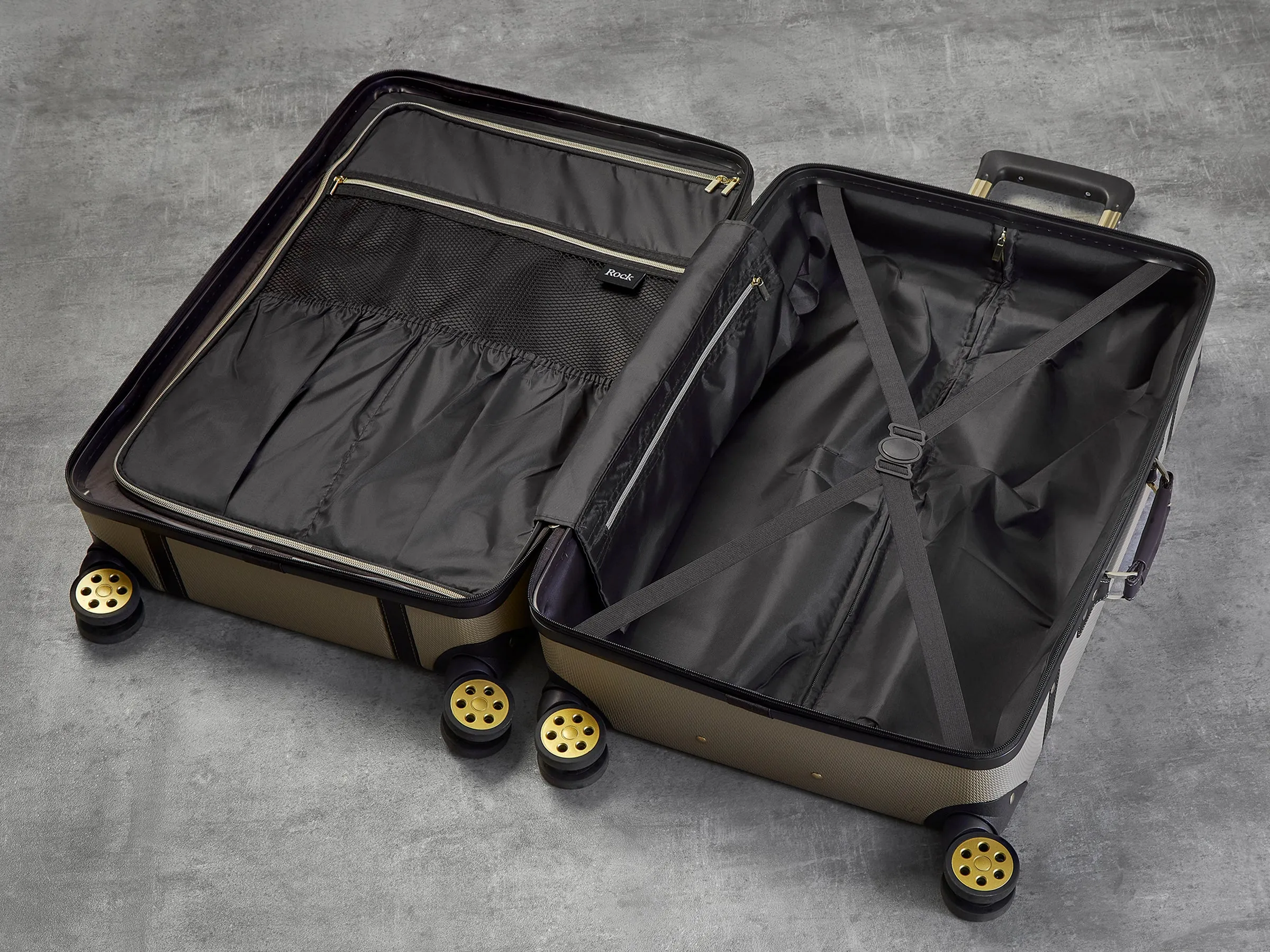 Rock Vintage Spinner Large Suitcase 78cm - Gold