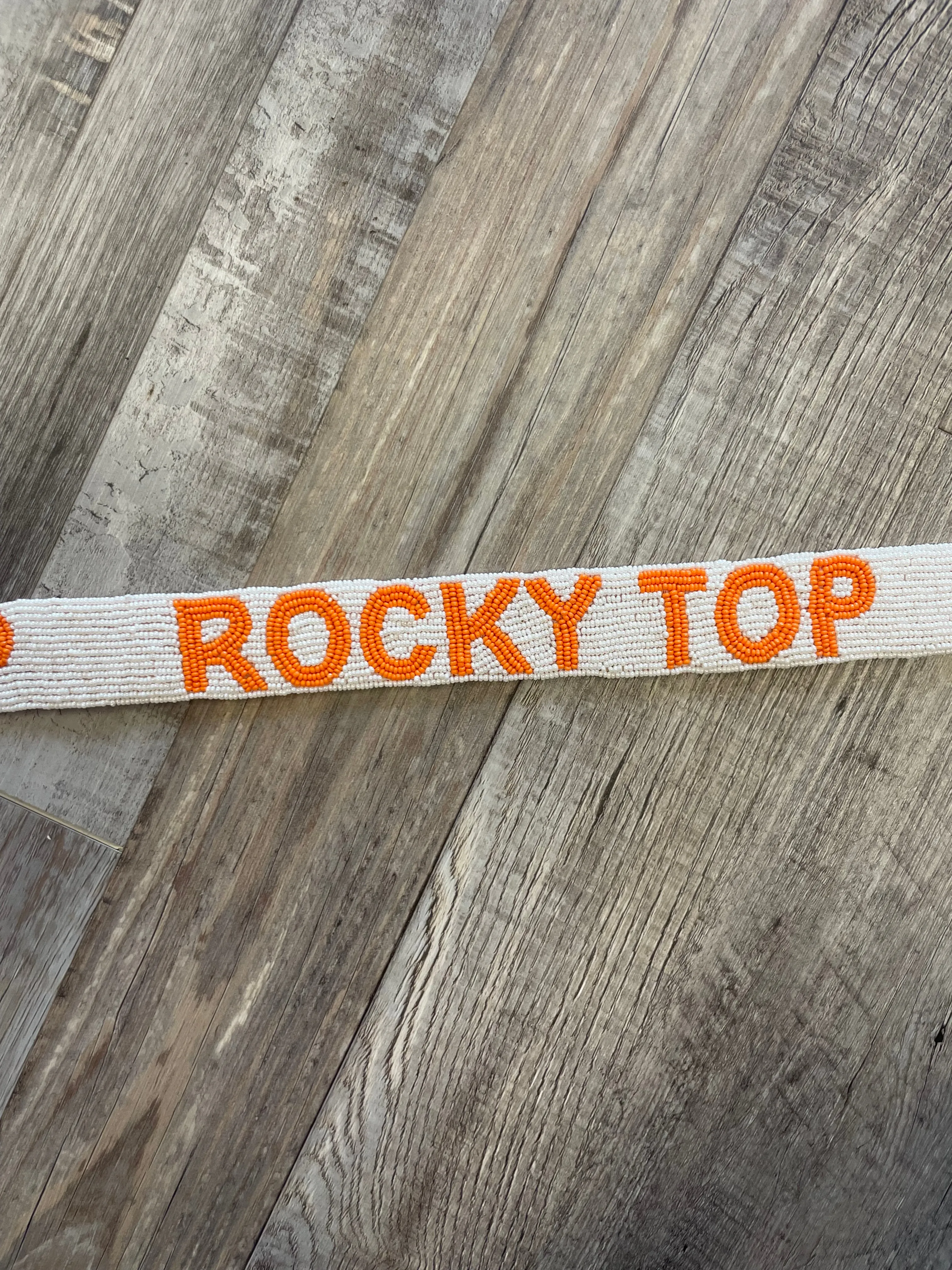 Rocky Top Beaded Purse Strap - White