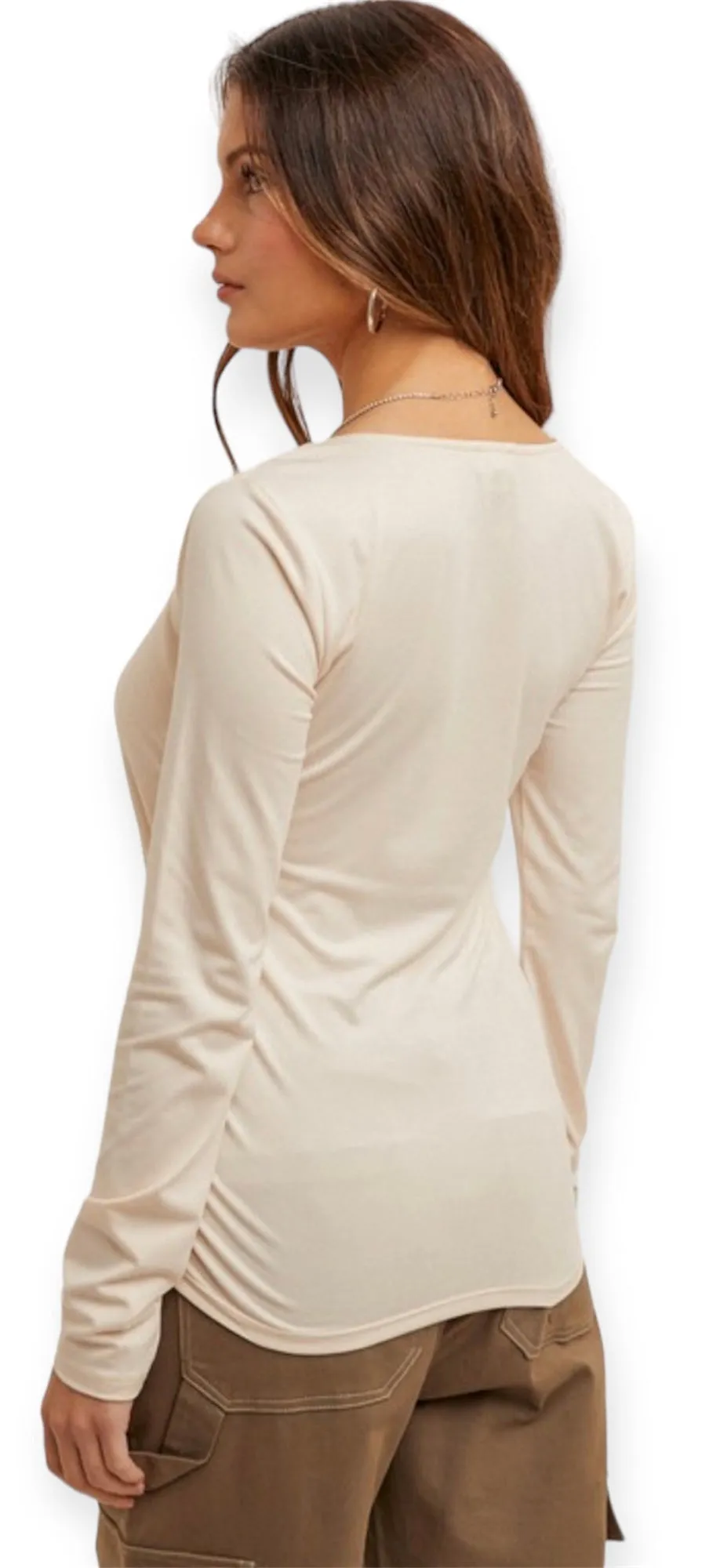 Scarlett Long Sleeve Top- Ecru