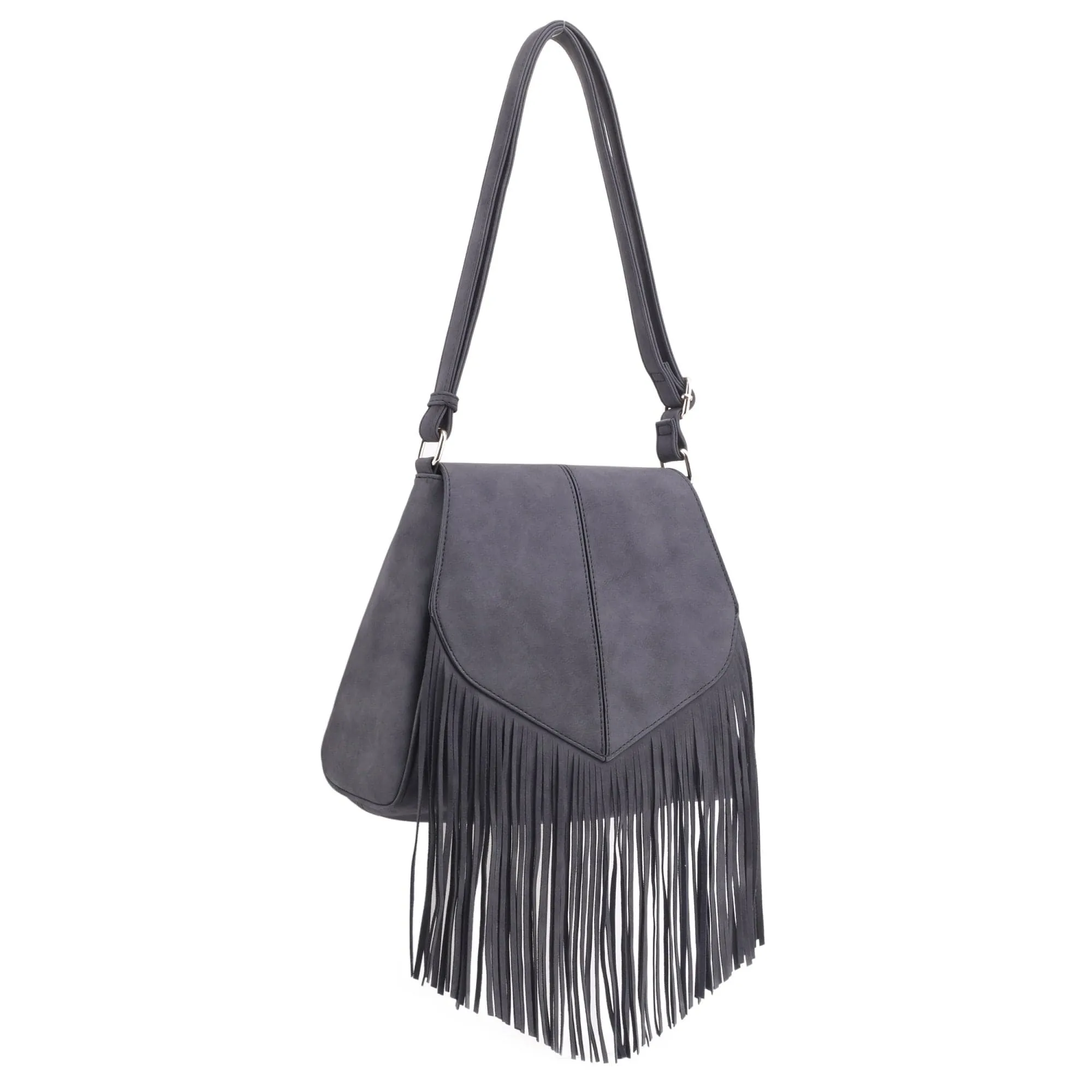 SJ20308 Michelle Boho Fringe Vegan Suede Crossbody Bag