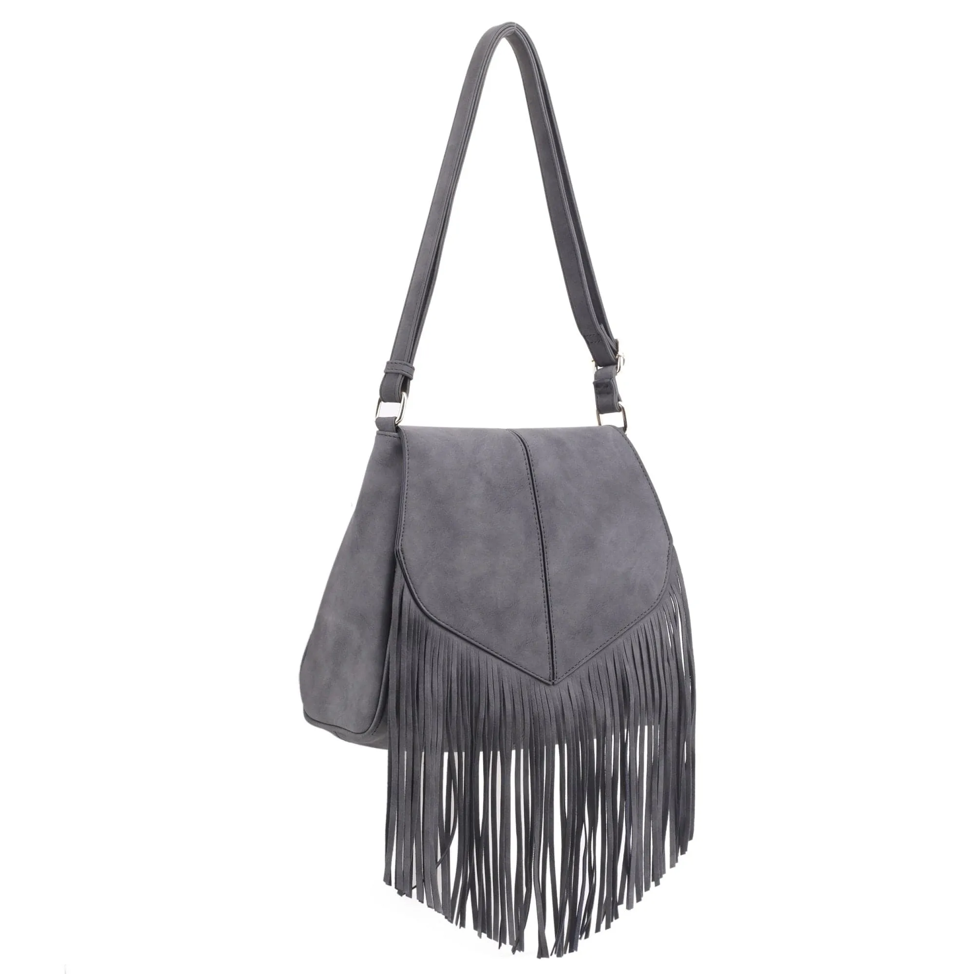 SJ20308 Michelle Boho Fringe Vegan Suede Crossbody Bag