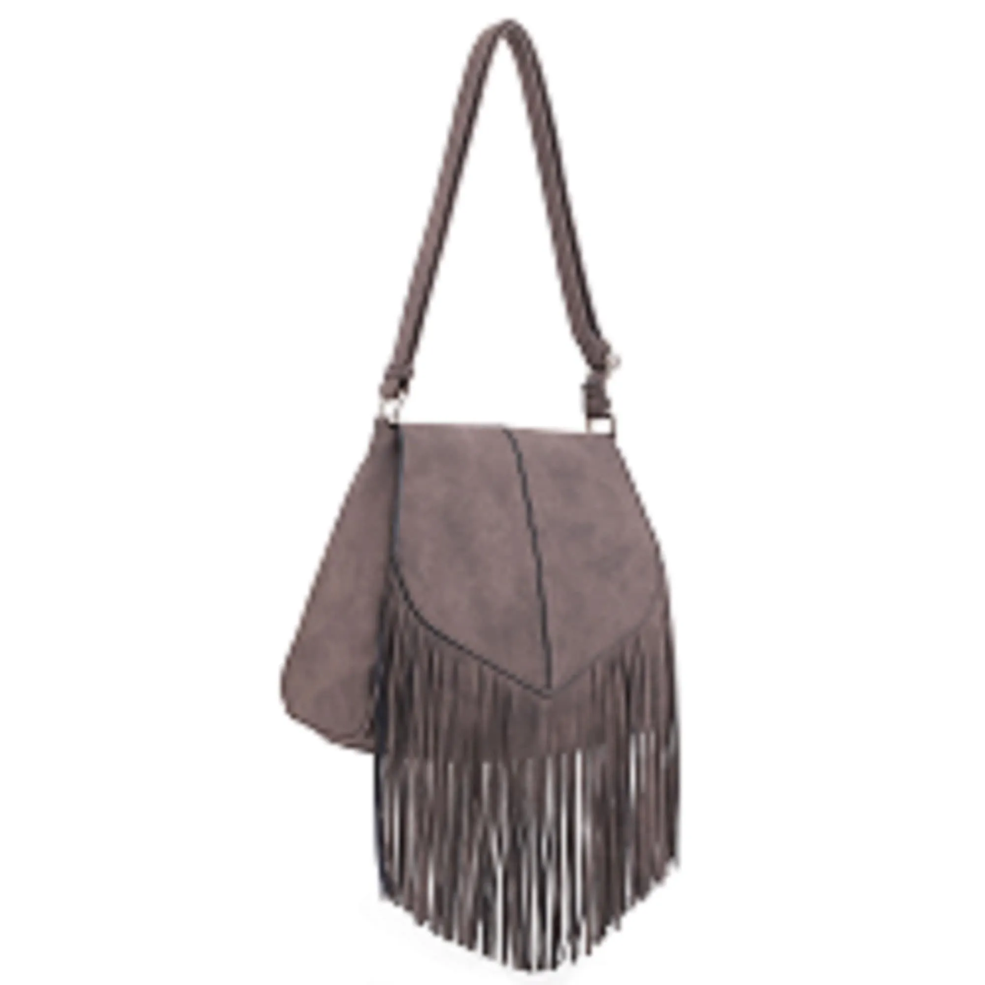 SJ20308 Michelle Boho Fringe Vegan Suede Crossbody Bag