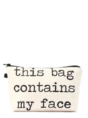 Slogan Print Zipper Cosmetic Bag