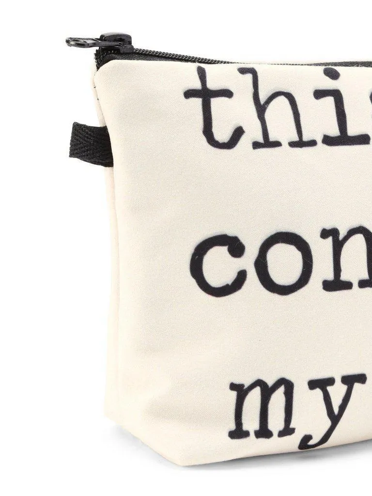 Slogan Print Zipper Cosmetic Bag