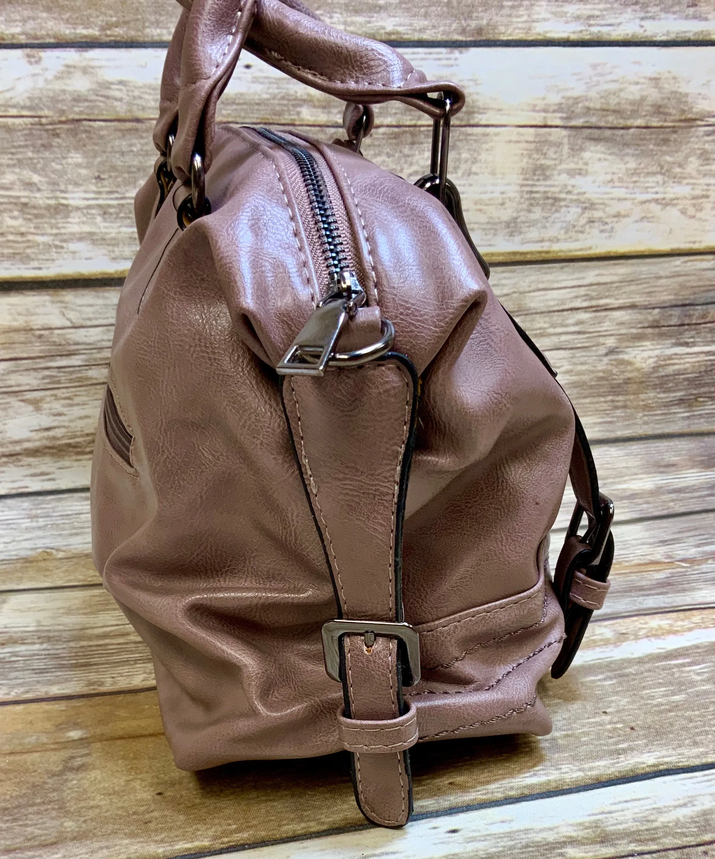 Slouchy Taupe Tote/Crossbody 14x9.5x4