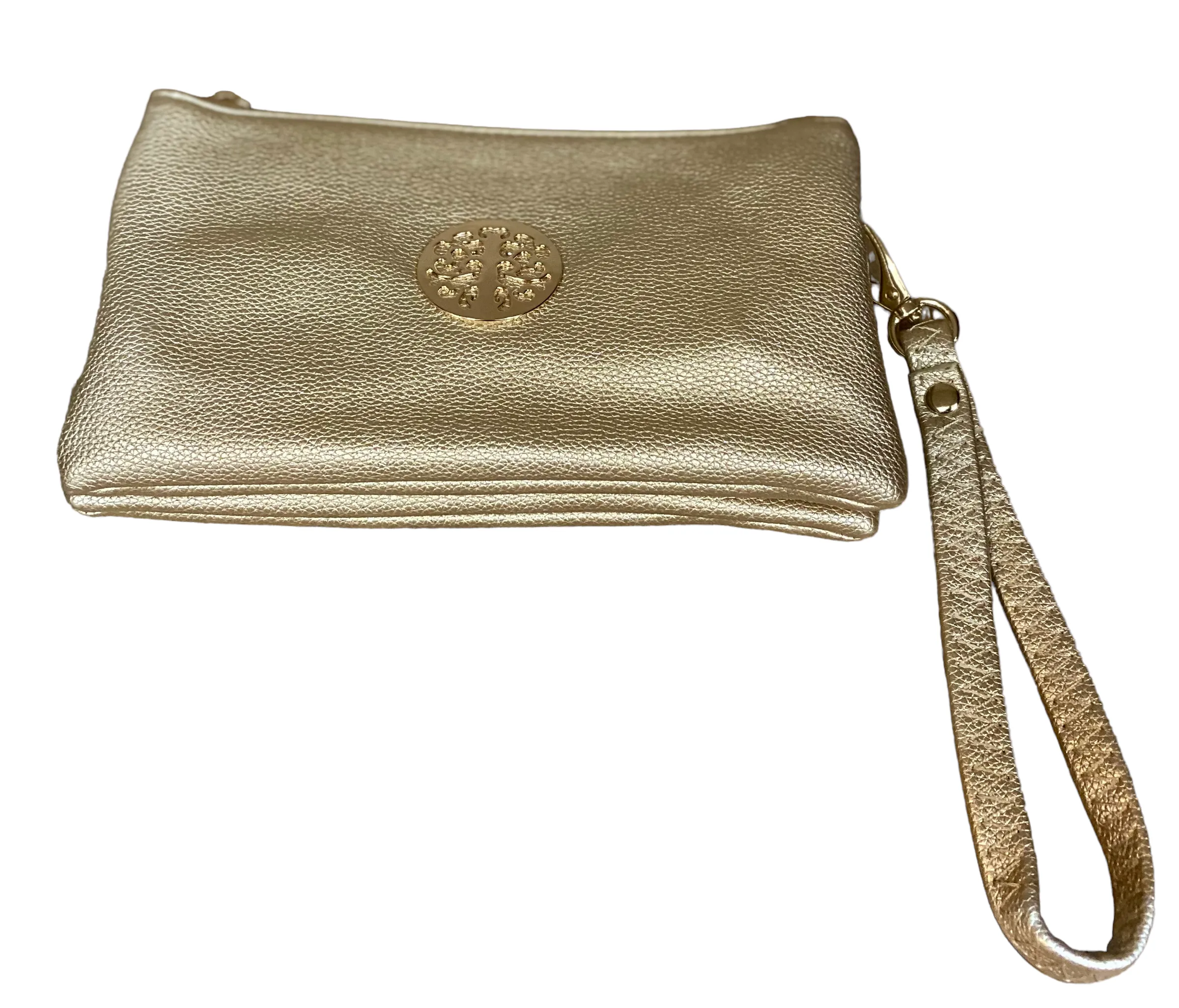 Small Crossbody Bag With Wristlet Strap And Gold Tree Of Life Logo (24 Colours)