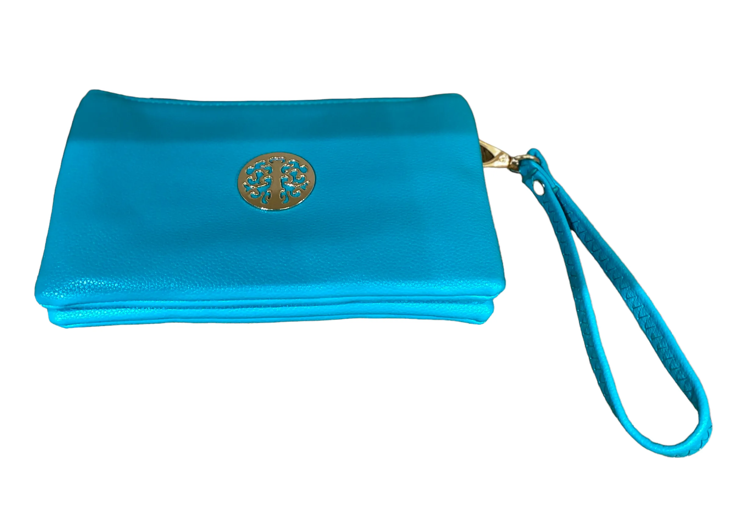 Small Crossbody Bag With Wristlet Strap And Gold Tree Of Life Logo (24 Colours)