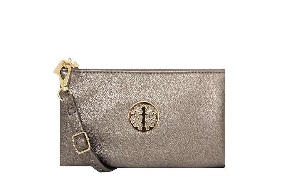 Small Crossbody Bag With Wristlet Strap And Gold Tree Of Life Logo (24 Colours)