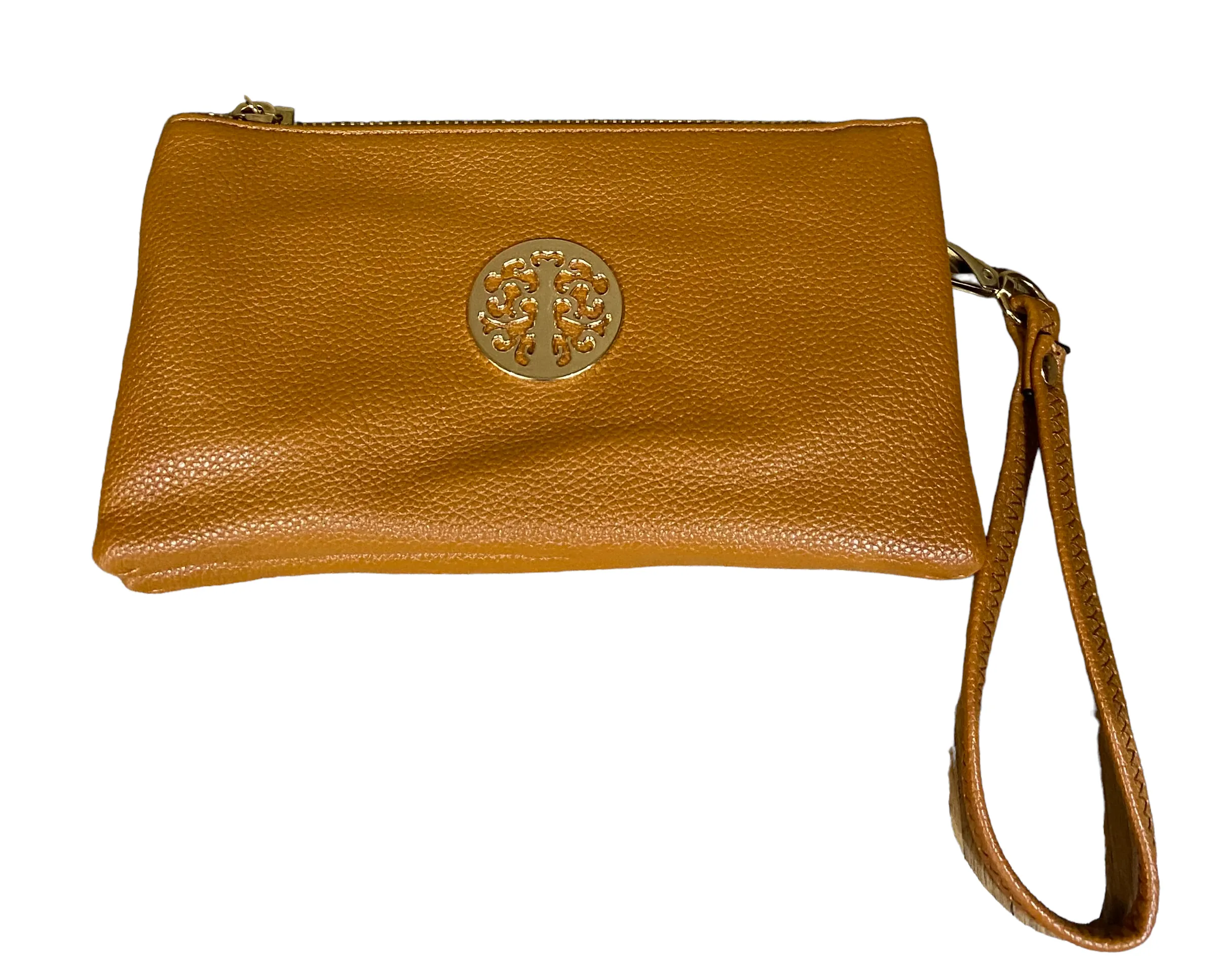 Small Crossbody Bag With Wristlet Strap And Gold Tree Of Life Logo (24 Colours)