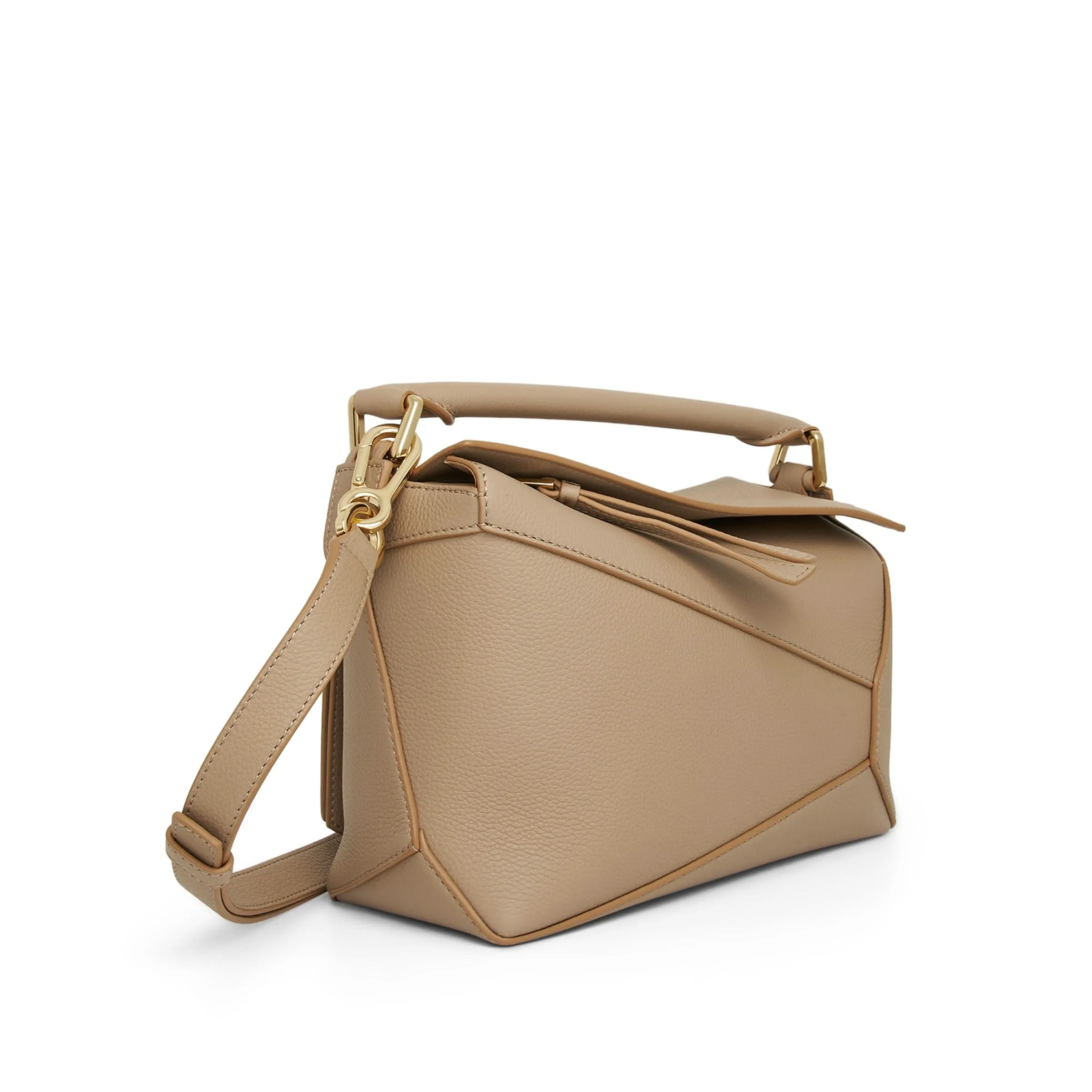 Small Puzzle Edge Bag in Soft Grained Calf in Sand