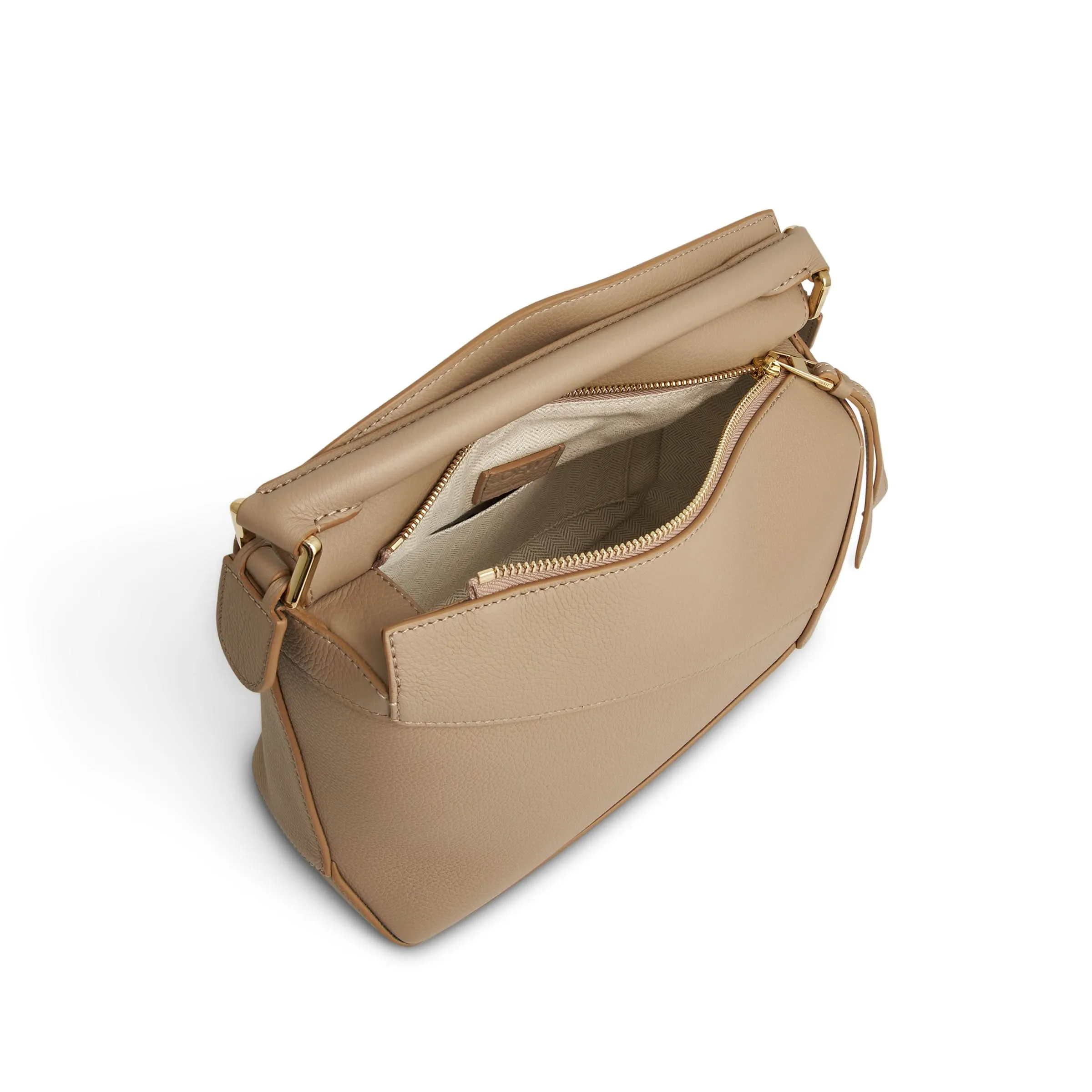 Small Puzzle Edge Bag in Soft Grained Calf in Sand