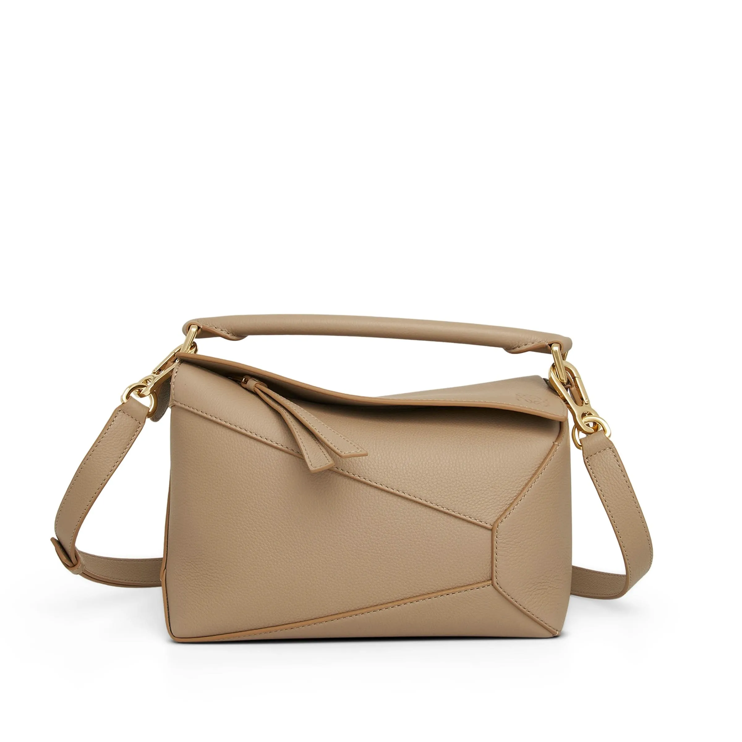 Small Puzzle Edge Bag in Soft Grained Calf in Sand