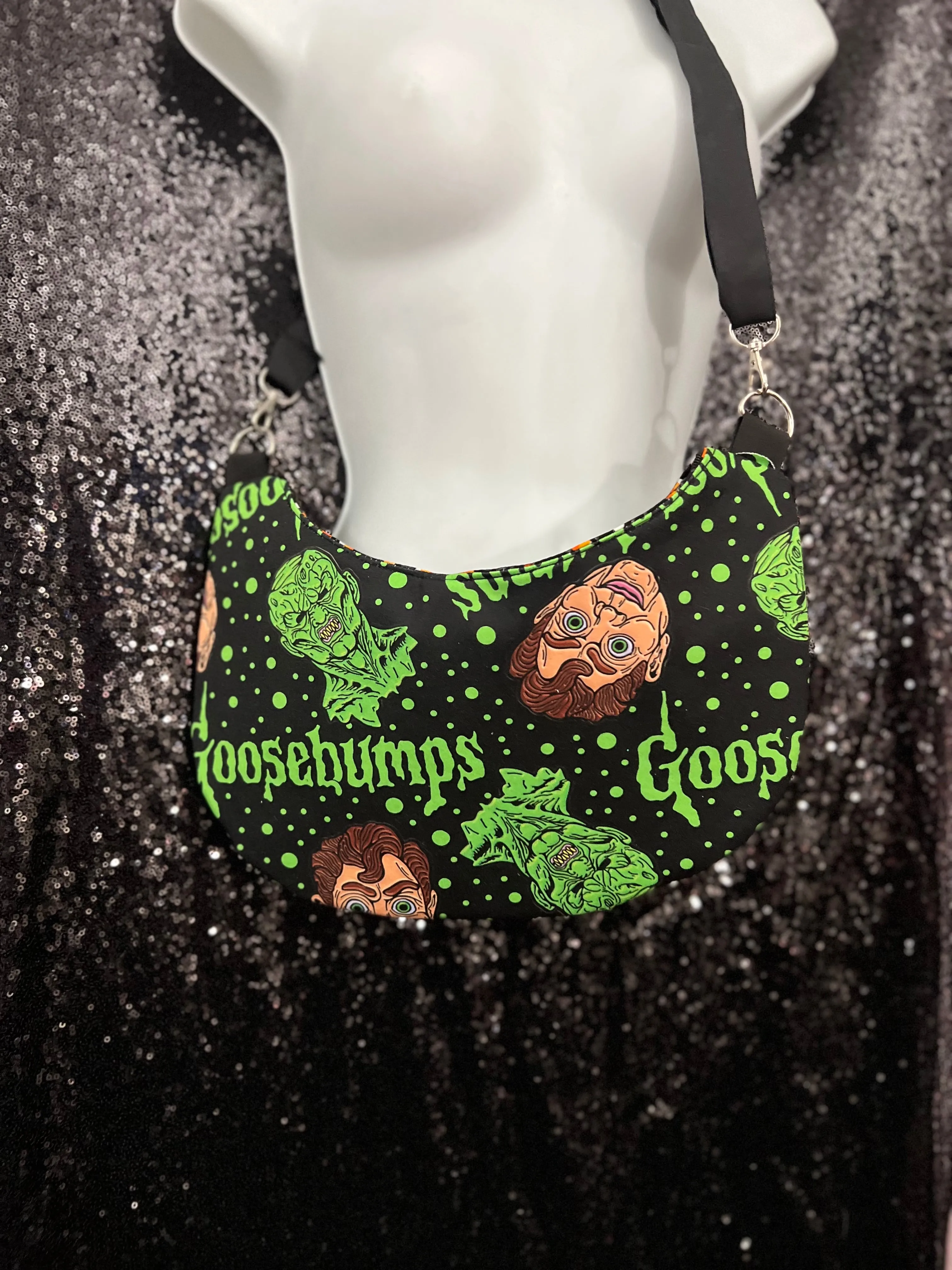 Spooky Book Crescent Crossbody Bag