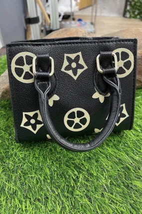 Star Print Mini Black Crossbody Bag