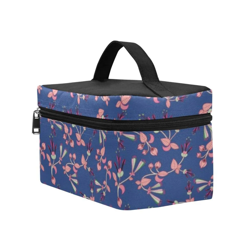 Swift Floral Peach Blue Cosmetic Bag/Large