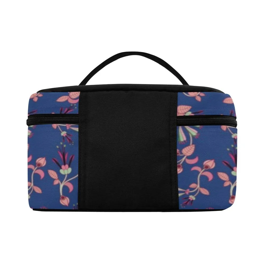 Swift Floral Peach Blue Cosmetic Bag/Large