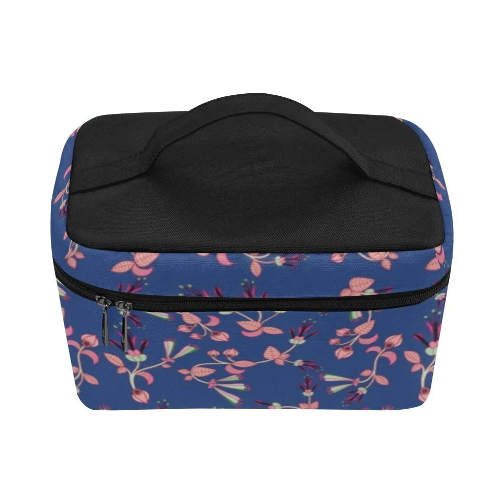 Swift Floral Peach Blue Cosmetic Bag/Large