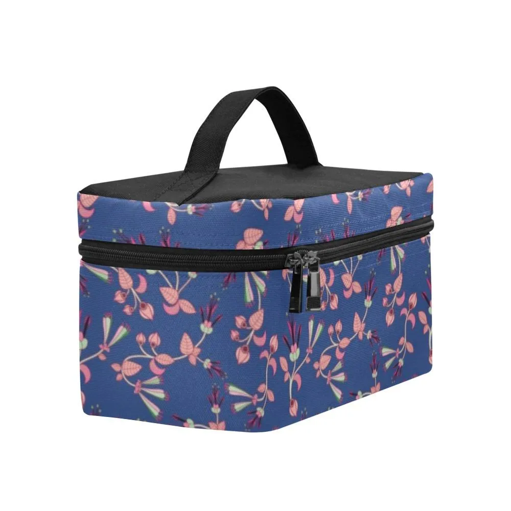 Swift Floral Peach Blue Cosmetic Bag/Large