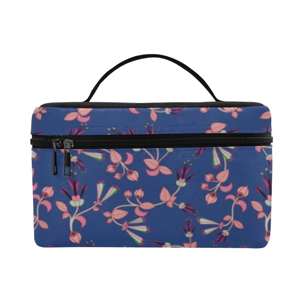 Swift Floral Peach Blue Cosmetic Bag/Large