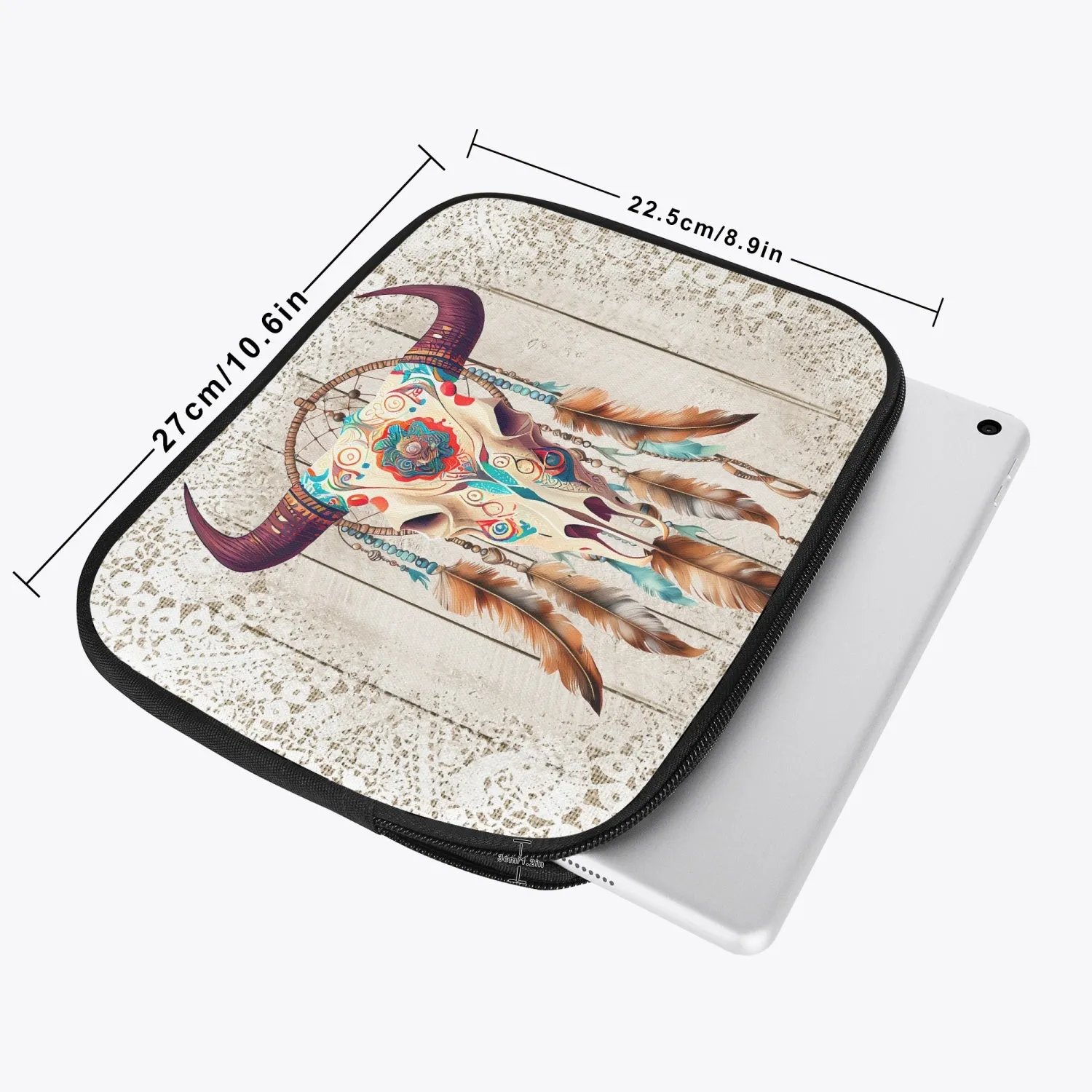 Tablet Sleeve - Western -Boho Skull