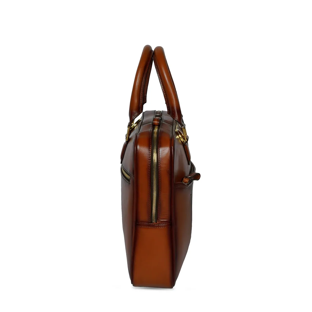 Tan Elegant Look Office Leather Briefcase By Brune & Bareskin