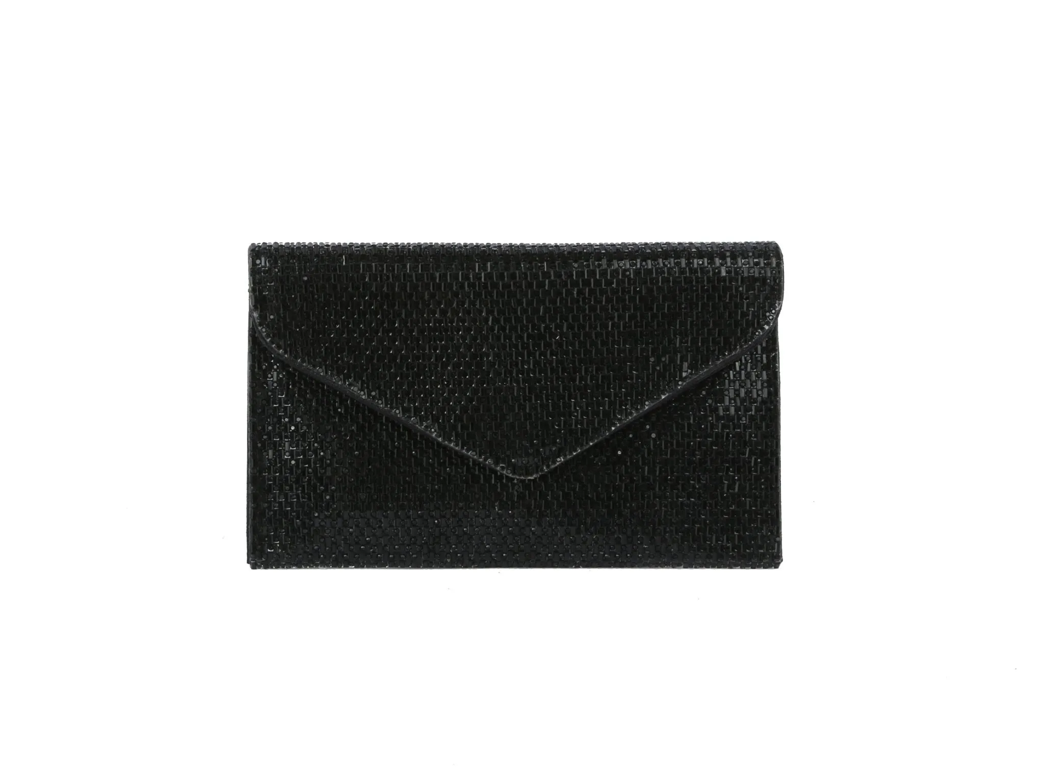 TD0025 Jennifer Metallic Woven Rhinestone Envelope Clutch