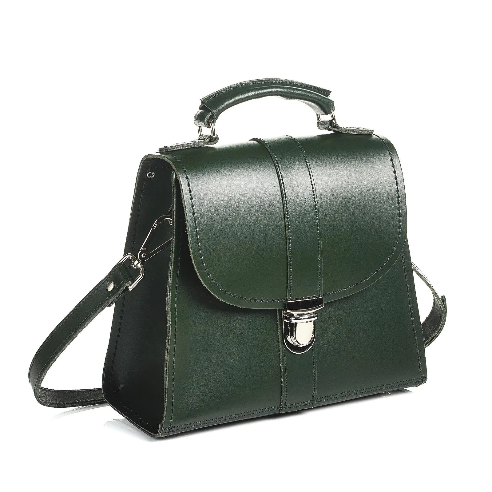 The Brit - Handmade Leather Cross Body Bag in  Ivy Green