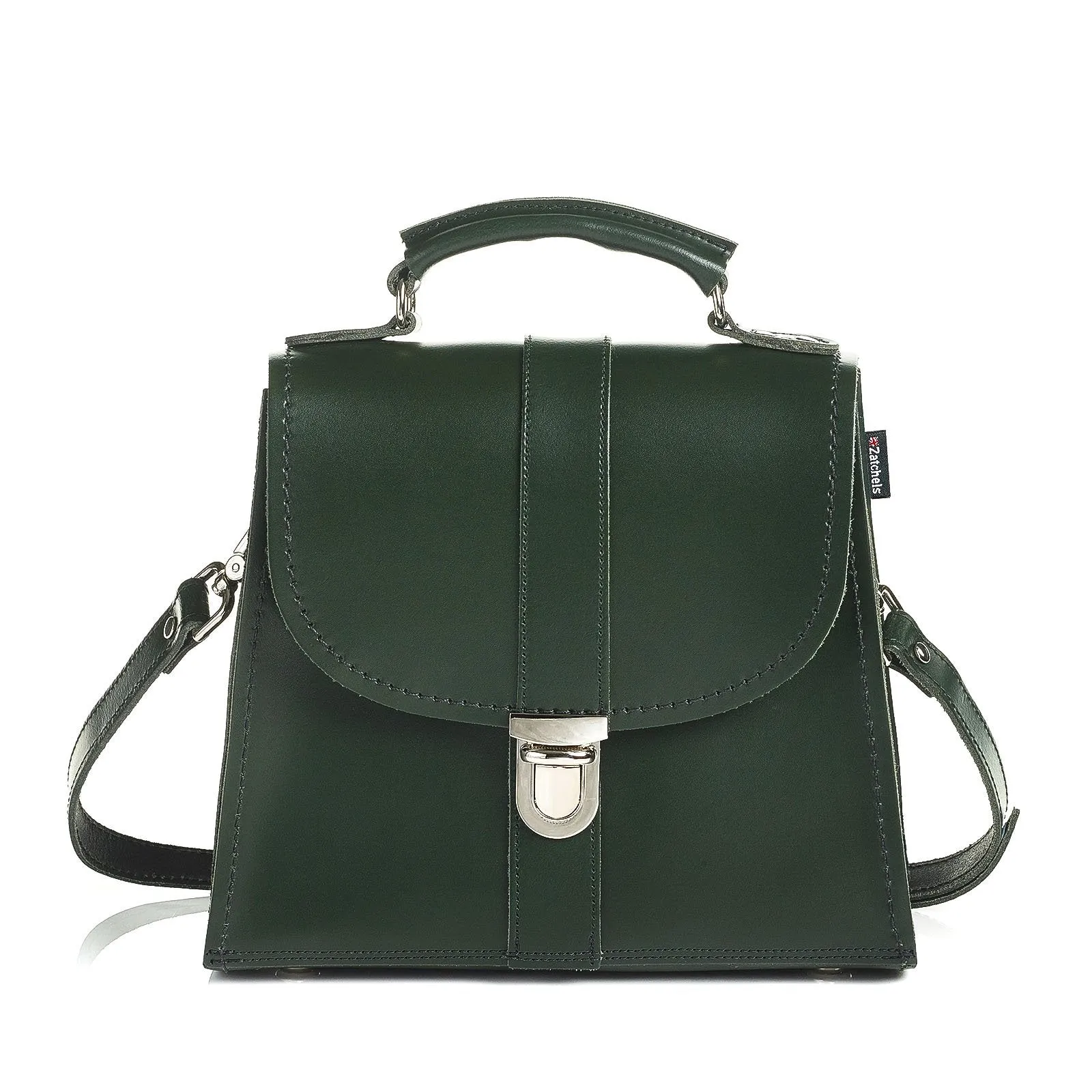 The Brit - Handmade Leather Cross Body Bag in  Ivy Green